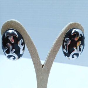 3/$30 Black silver tone Earrings clip on